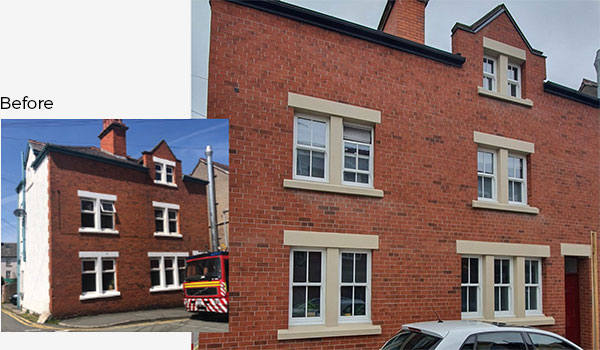 Brick slip before and after example